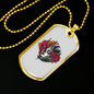 Calavera Mexican Sugar Mexican Fire Girl Necklace Stainless Steel or 18k Gold Dog Tag 24" Chain-Express Your Love Gifts