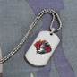 Calavera Mexican Sugar Mexican Fire Girl Necklace Stainless Steel or 18k Gold Dog Tag 24" Chain-Express Your Love Gifts