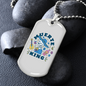Calavera Mexican Sugar Muerte King Necklace Stainless Steel or 18k Gold Dog Tag 24" Chain-Express Your Love Gifts
