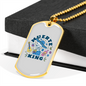 Calavera Mexican Sugar Muerte King Necklace Stainless Steel or 18k Gold Dog Tag 24" Chain-Express Your Love Gifts