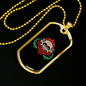 Calavera Mexican Sugar Muertos with Flowers Necklace Stainless Steel or 18k Gold Dog Tag 24" Chain-Express Your Love Gifts