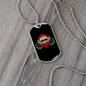Calavera Mexican Sugar Muertos with Flowers Necklace Stainless Steel or 18k Gold Dog Tag 24" Chain-Express Your Love Gifts