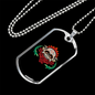 Calavera Mexican Sugar Muertos with Flowers Necklace Stainless Steel or 18k Gold Dog Tag 24" Chain-Express Your Love Gifts