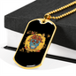 Calavera Mexican Sugar Pillow Good Love Necklace Stainless Steel or 18k Gold Dog Tag 24" Chain-Express Your Love Gifts