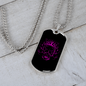 Calavera Mexican Sugar Pink Skull Necklace Stainless Steel or 18k Gold Dog Tag 24" Chain-Express Your Love Gifts