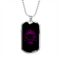 Calavera Mexican Sugar Pink Skull Necklace Stainless Steel or 18k Gold Dog Tag 24" Chain-Express Your Love Gifts
