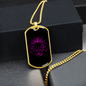 Calavera Mexican Sugar Pink Skull Necklace Stainless Steel or 18k Gold Dog Tag 24" Chain-Express Your Love Gifts