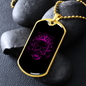 Calavera Mexican Sugar Pink Skull Necklace Stainless Steel or 18k Gold Dog Tag 24" Chain-Express Your Love Gifts