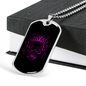 Calavera Mexican Sugar Pink Skull Necklace Stainless Steel or 18k Gold Dog Tag 24" Chain-Express Your Love Gifts