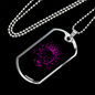 Calavera Mexican Sugar Pink Skull Necklace Stainless Steel or 18k Gold Dog Tag 24" Chain-Express Your Love Gifts