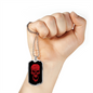 Calavera Mexican Sugar Red Skull Necklace Stainless Steel or 18k Gold Dog Tag 24" Chain-Express Your Love Gifts