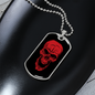Calavera Mexican Sugar Red Skull Necklace Stainless Steel or 18k Gold Dog Tag 24" Chain-Express Your Love Gifts