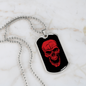 Calavera Mexican Sugar Red Skull Necklace Stainless Steel or 18k Gold Dog Tag 24" Chain-Express Your Love Gifts