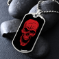 Calavera Mexican Sugar Red Skull Necklace Stainless Steel or 18k Gold Dog Tag 24" Chain-Express Your Love Gifts