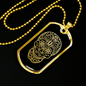 Calavera Mexican Sugar Skull 1 Necklace Stainless Steel or 18k Gold Dog Tag 24" Chain-Express Your Love Gifts