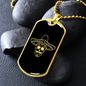 Calavera Mexican Sugar Skull 10 Hat Necklace Stainless Steel or 18k Gold Dog Tag 24" Chain-Express Your Love Gifts