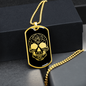 Calavera Mexican Sugar Skull 11 Necklace Stainless Steel or 18k Gold Dog Tag 24" Chain-Express Your Love Gifts