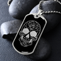 Calavera Mexican Sugar Skull 11 Necklace Stainless Steel or 18k Gold Dog Tag 24" Chain-Express Your Love Gifts