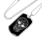 Calavera Mexican Sugar Skull 12 Necklace Stainless Steel or 18k Gold Dog Tag 24" Chain-Express Your Love Gifts