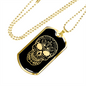 Calavera Mexican Sugar Skull 12 Necklace Stainless Steel or 18k Gold Dog Tag 24" Chain-Express Your Love Gifts