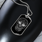 Calavera Mexican Sugar Skull 12 Necklace Stainless Steel or 18k Gold Dog Tag 24" Chain-Express Your Love Gifts