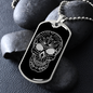 Calavera Mexican Sugar Skull 12 Necklace Stainless Steel or 18k Gold Dog Tag 24" Chain-Express Your Love Gifts