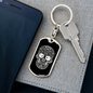 Calavera Mexican Sugar Skull 125 Keychain Stainless Steel or 18k Gold Dog Tag Keyring-Express Your Love Gifts