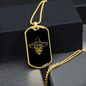 Calavera Mexican Sugar Skull 13 Necklace Stainless Steel or 18k Gold Dog Tag 24" Chain-Express Your Love Gifts
