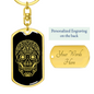 Calavera Mexican Sugar Skull 131 Keychain Stainless Steel or 18k Gold Dog Tag Keyring-Express Your Love Gifts
