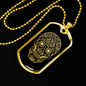 Calavera Mexican Sugar Skull 131 Necklace Stainless Steel or 18k Gold Dog Tag 24" Chain-Express Your Love Gifts