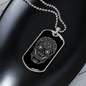 Calavera Mexican Sugar Skull 131 Necklace Stainless Steel or 18k Gold Dog Tag 24" Chain-Express Your Love Gifts