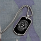 Calavera Mexican Sugar Skull 132 Necklace Stainless Steel or 18k Gold Dog Tag 24" Chain-Express Your Love Gifts