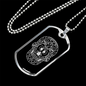 Calavera Mexican Sugar Skull 132 Necklace Stainless Steel or 18k Gold Dog Tag 24" Chain-Express Your Love Gifts