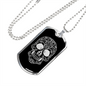 Calavera Mexican Sugar Skull 133 Necklace Stainless Steel or 18k Gold Dog Tag 24" Chain-Express Your Love Gifts