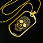 Calavera Mexican Sugar Skull 133 Necklace Stainless Steel or 18k Gold Dog Tag 24" Chain-Express Your Love Gifts