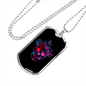Calavera Mexican Sugar Skull 135 Color Necklace Stainless Steel or 18k Gold Dog Tag 24" Chain-Express Your Love Gifts