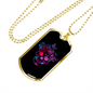 Calavera Mexican Sugar Skull 135 Color Necklace Stainless Steel or 18k Gold Dog Tag 24" Chain-Express Your Love Gifts