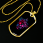 Calavera Mexican Sugar Skull 135 Color Necklace Stainless Steel or 18k Gold Dog Tag 24" Chain-Express Your Love Gifts