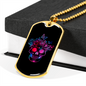Calavera Mexican Sugar Skull 135 Color Necklace Stainless Steel or 18k Gold Dog Tag 24" Chain-Express Your Love Gifts