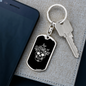 Calavera Mexican Sugar Skull 135 Keychain Stainless Steel or 18k Gold Dog Tag Keyring-Express Your Love Gifts