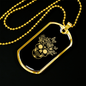 Calavera Mexican Sugar Skull 135 Necklace Stainless Steel or 18k Gold Dog Tag 24" Chain-Express Your Love Gifts