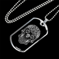 Calavera Mexican Sugar Skull 136 Necklace Stainless Steel or 18k Gold Dog Tag 24" Chain-Express Your Love Gifts
