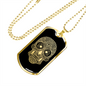 Calavera Mexican Sugar Skull 137 Necklace Stainless Steel or 18k Gold Dog Tag 24" Chain-Express Your Love Gifts
