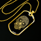 Calavera Mexican Sugar Skull 137 Necklace Stainless Steel or 18k Gold Dog Tag 24" Chain-Express Your Love Gifts