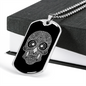 Calavera Mexican Sugar Skull 137 Necklace Stainless Steel or 18k Gold Dog Tag 24" Chain-Express Your Love Gifts