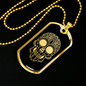 Calavera Mexican Sugar Skull 139 Necklace Stainless Steel or 18k Gold Dog Tag 24" Chain-Express Your Love Gifts