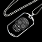 Calavera Mexican Sugar Skull 14 Necklace Stainless Steel or 18k Gold Dog Tag 24" Chain-Express Your Love Gifts
