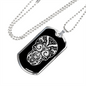 Calavera Mexican Sugar Skull 141 Necklace Stainless Steel or 18k Gold Dog Tag 24" Chain-Express Your Love Gifts