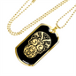 Calavera Mexican Sugar Skull 141 Necklace Stainless Steel or 18k Gold Dog Tag 24" Chain-Express Your Love Gifts