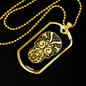 Calavera Mexican Sugar Skull 141 Necklace Stainless Steel or 18k Gold Dog Tag 24" Chain-Express Your Love Gifts
